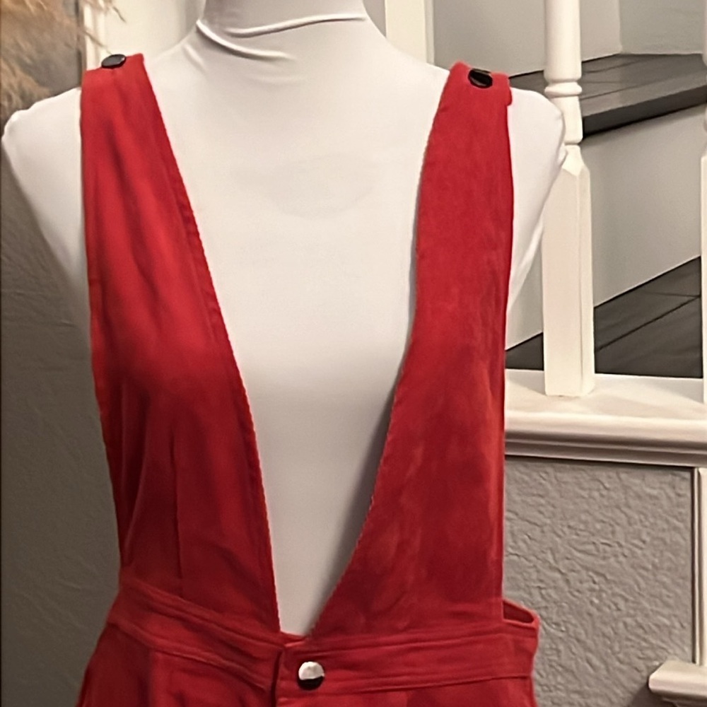 Flying Tomato Corduroy Red Sleeveless Jumpsuit Size Small - Picture 3 of 7